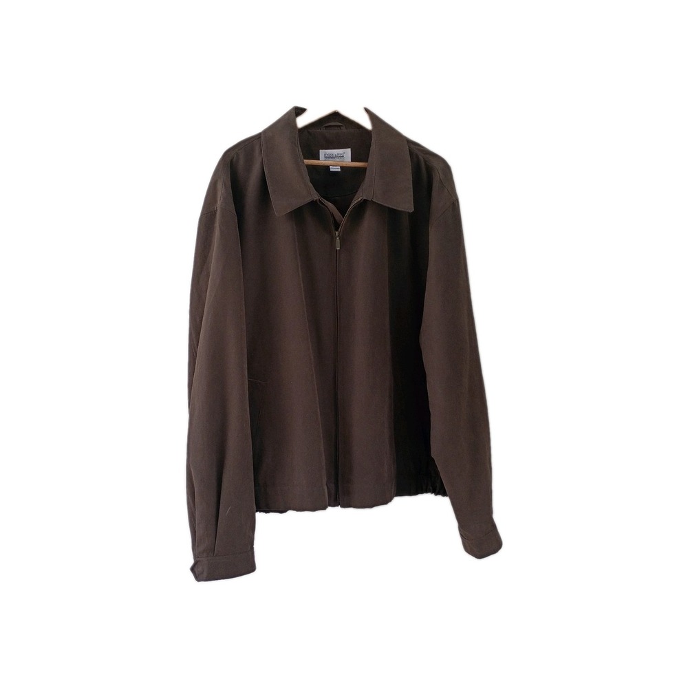 Joseph & Feiss International Mens 3XL Brown Bomber Jacket Vintage 80s Style